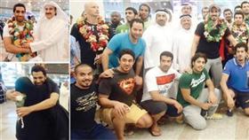 استقبال حافل للاعبي كرة الماء