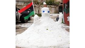 بالصور «بعد رحيل القذافي» ليبيا تمطر ثلجاً لأول مرة منذ عشرات السنين