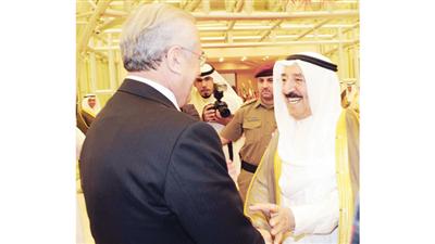 سمو الأمير لدى استقباله الرئيس اللبناني ميشال سليمان