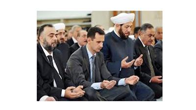 الاسد يؤدي صلاة عيد الاضحى في مسجد بدمشق
