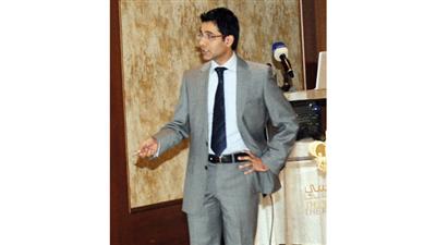د. خالد الحسن متحدثا خلال المؤتمر -(تصوير: بسام ابوشنب)