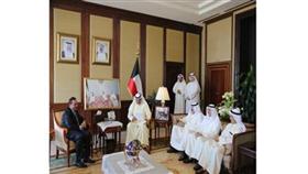 الشيخ صباح الخالد اثناء استقباله السفير الأردني