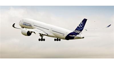 ايرباص A350 الجديدة التي تعتزم «الكويتية» شراء 10 طائرات منها والتي قامت برحلة تجريبية امس الاول