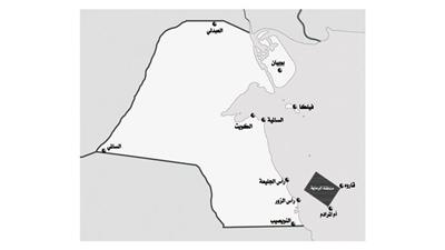 خريطة تبين موقع التمرين