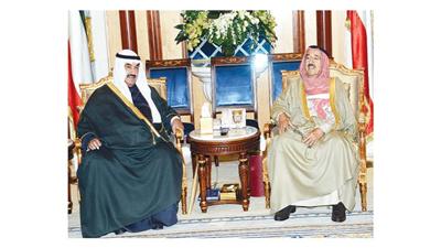 سمو الأمير مستقبلاً سمو الشيخ ناصر المحمد