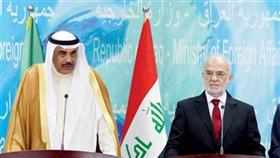 الشيخ صباح الخالد ووزير خارجية العراق ابراهيم الجعفري أثناء المؤتمر الصحافي