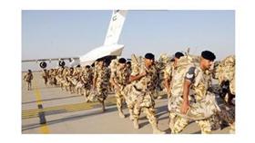الوفد العسكري البحريني أثناء وصوله إلى البلاد