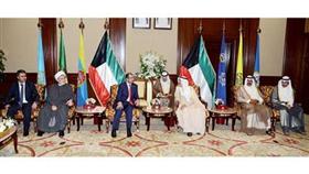 سمو الأمير مستقبلا رئيس مجلس النواب العراقي بحضور سمو ولي العهد ورئيس مجلس الأمة