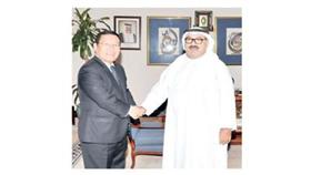 الشيخ ناصر صباح الأحمد مستقبلا سفير بوتان