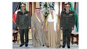 سموه يستقبل الشيخ خالد الجراح والفريق محمد خالد الخضر والفريق عبدالله النواف