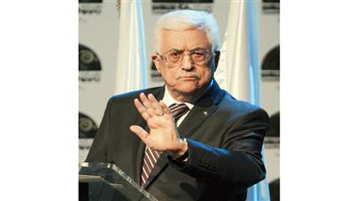الرئيس الفلسطيني محمود عباس خلال خطاب في رام الله (أ ف ب)