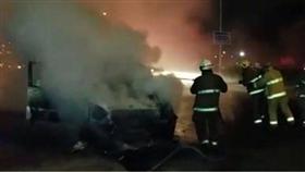 حريق مركبه في ابوحليفة