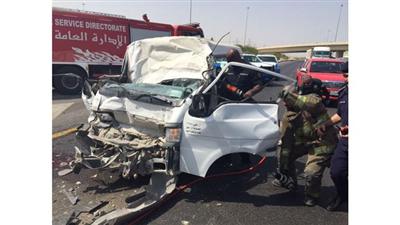 اصابة بليغة لوافد آسيوي في تصادم ثنائي على طريق الملك فهد