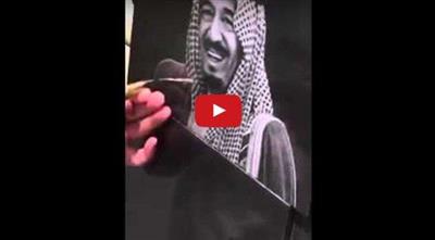 بالفيديو - فنان صيني يبدع في رسم صورة للملك سلمان على الرخام