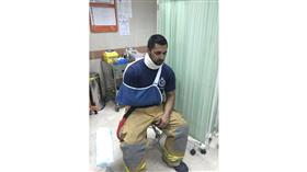 إصابة الرقيب أول عمر الكندري بعد سقوطه في الزورق أثناء التوجه للحادث