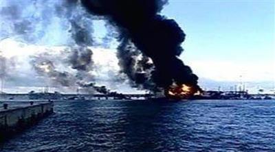 مصرع شخص في حريق بناقلة نفط روسية