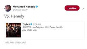 محمد هنيدي يتحدي نجم المصارعة تريبل إتش