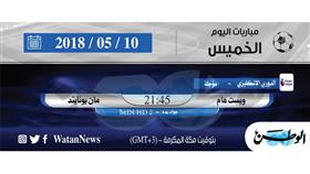 أبرز المباريات العالمية ليوم الخميس الموافق 10 مايو 2018 أبرز المباريات العالمية ليوم الخميس الموافق 10 مايو 2018