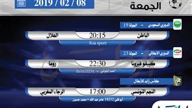 أبرز المباريات العالمية ليوم الجمعة 8 فبراير 2019 أبرز المباريات العالمية ليوم الجمعة 8 فبراير 2019