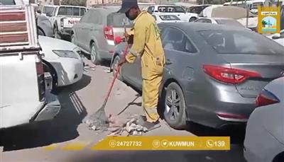 البلدية تخلي موقعا مخالفاً لتصليح وحدادة السيارات بالجليب
