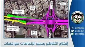 المرور: افتتاح الإشارة الضوئية النهائية بتقاطع الدائري الثاني مع طريق الاستقلال