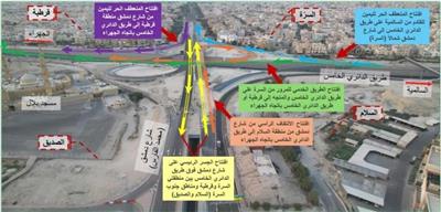 الطرق: افتتاح أجزاء متعددة من تقاطع الدائري الخامس مع شارع دمشق
