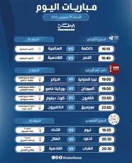 أبرز المباريات المحلية والعالمية ليوم الأربعاء 31 ديسمبر 2025