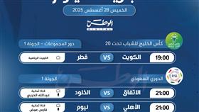 أبرز المباريات العربية ليوم الخميس 28 أغسطس 2025